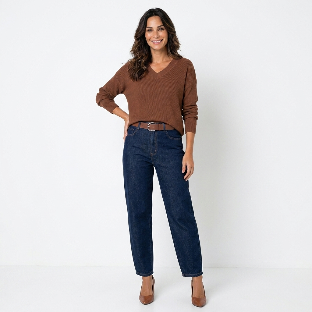 Blusa Fluffy Decote V Biscuit