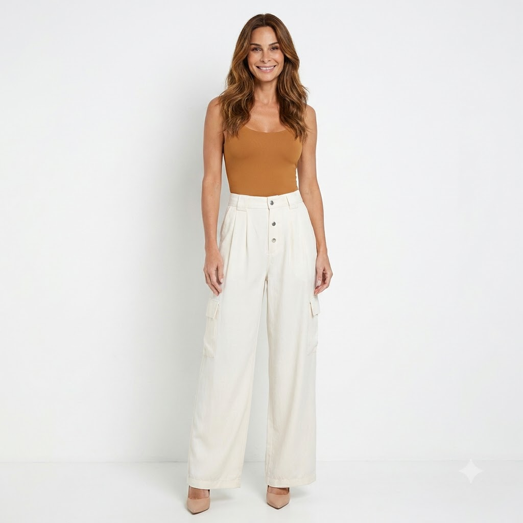 Calça Cargo Botão Pressão